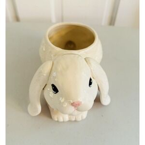 Vintage Easter Rare New Holland Floral Ceramic Bunny Planter 1992